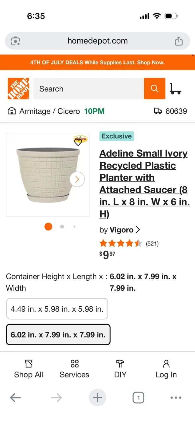 2 Vigoro Adeline Planter 8-inch White - photo 3