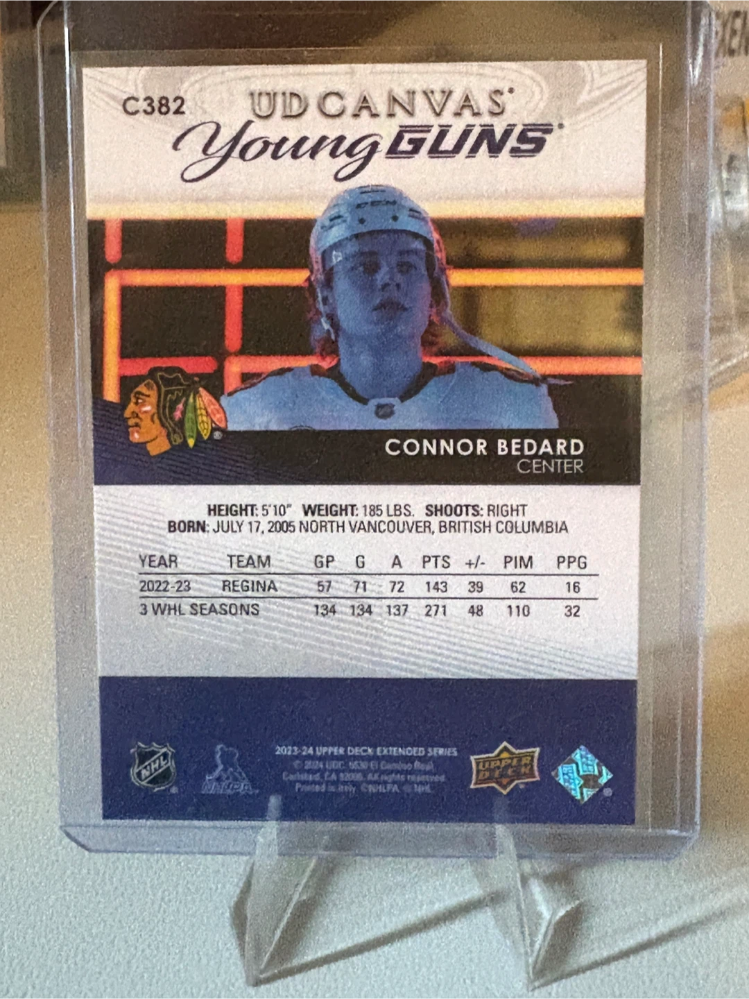 Upper Deck UD Canvas Young Guns Connor Bedard Hockey Card - photo 2