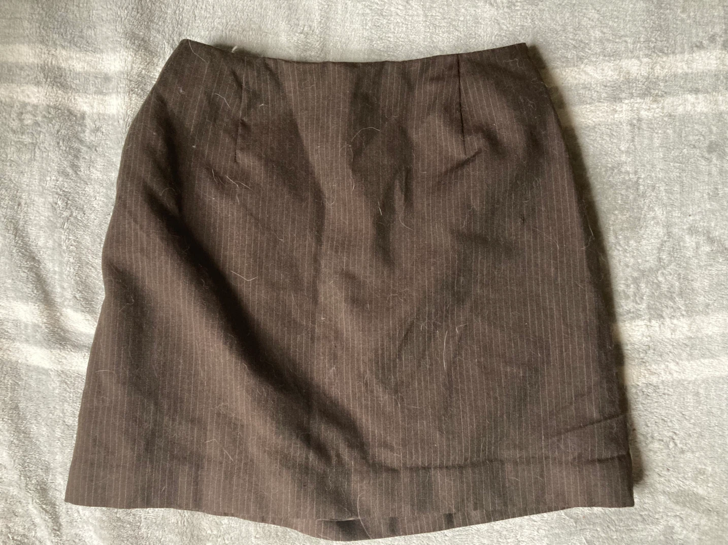 Brown Pinstripe Mini Skirt