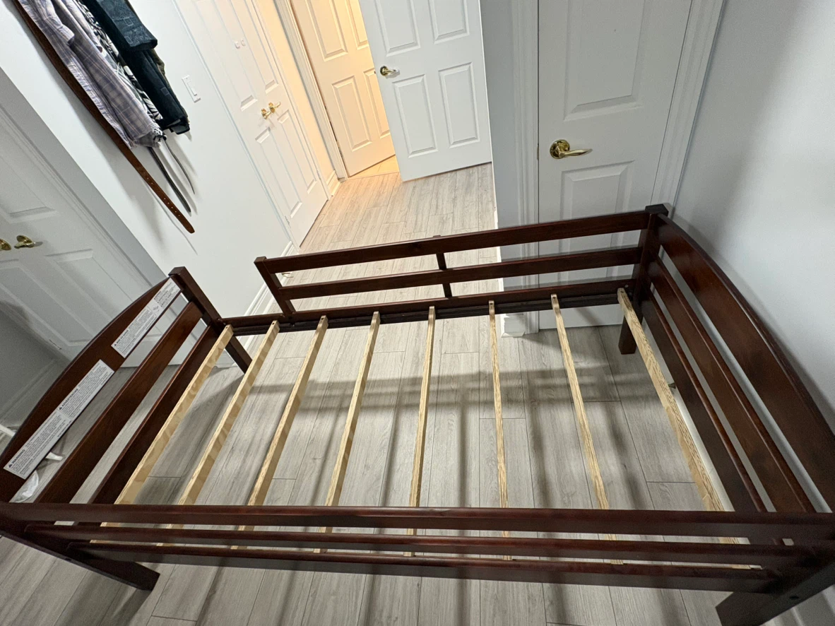 Wooden Toddler Bed Frame - Dark Brown - photo 3