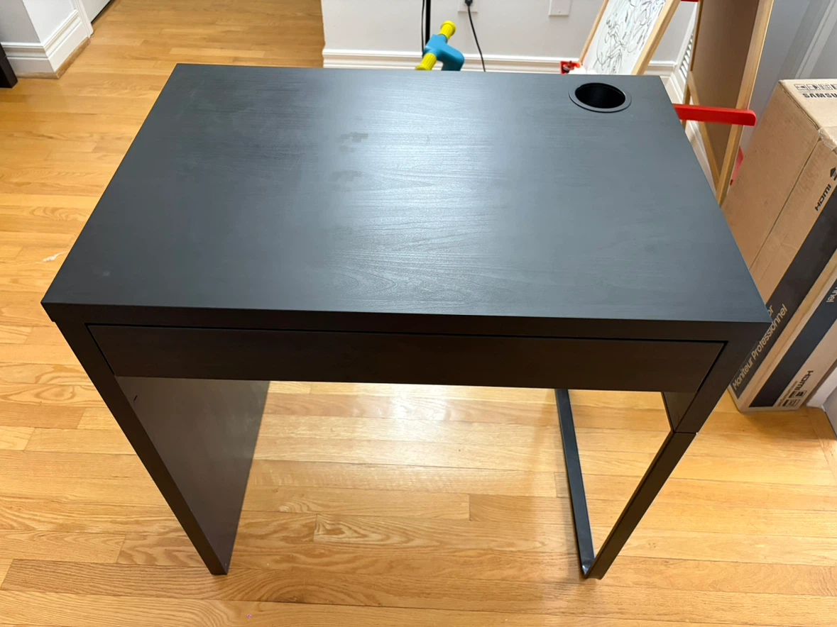 Black Desk with Drawer and Cup Holder