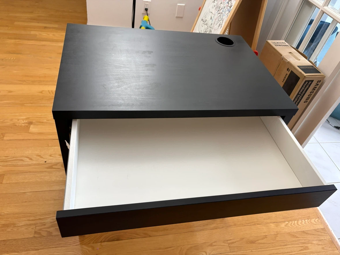 Black Desk with Drawer and Cup Holder - photo 3