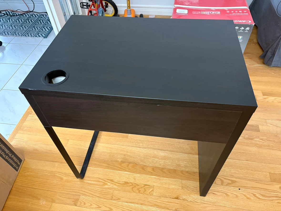 Black Desk with Drawer and Cup Holder - photo 4