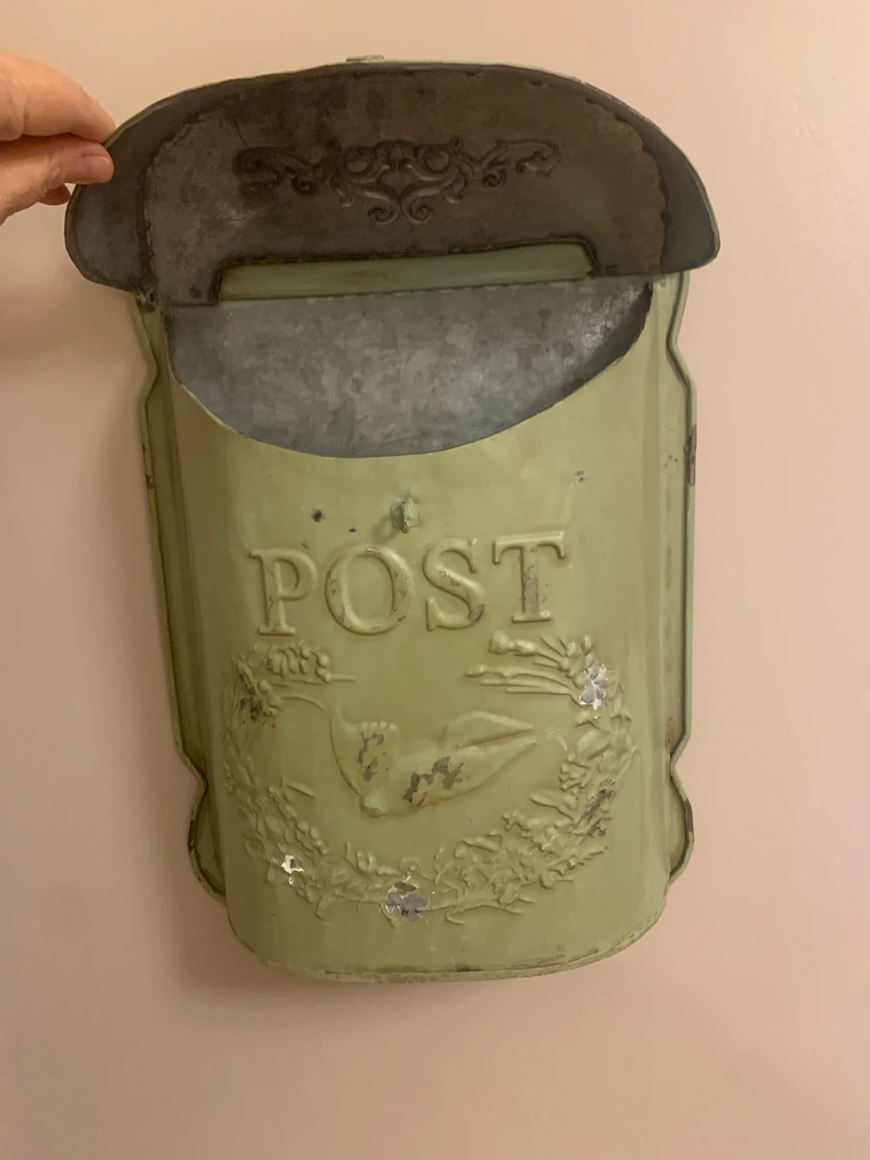 Decorative Green Metal "POST" Mailbox - photo 2