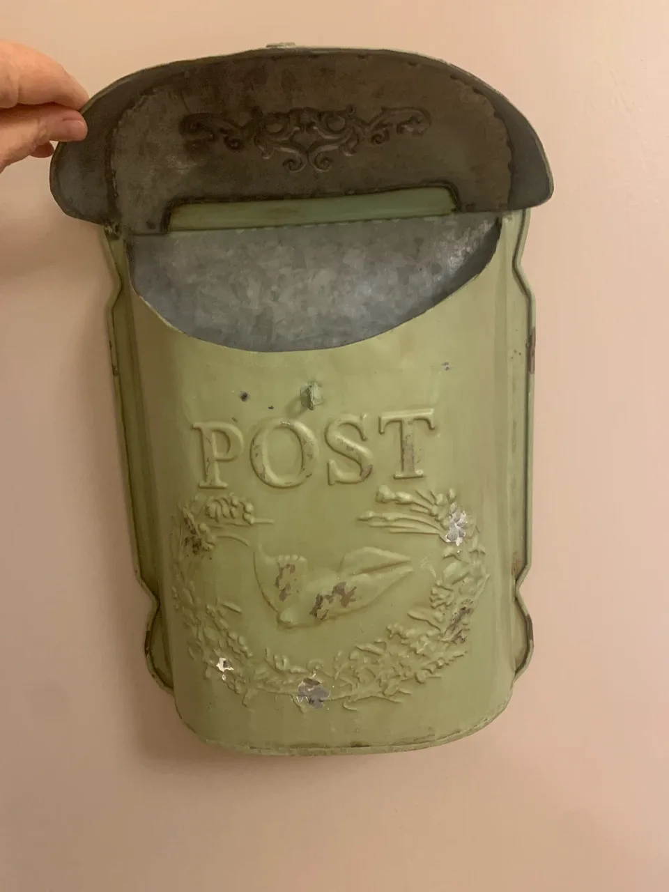 Decorative Green Metal "POST" Mailbox - photo 2