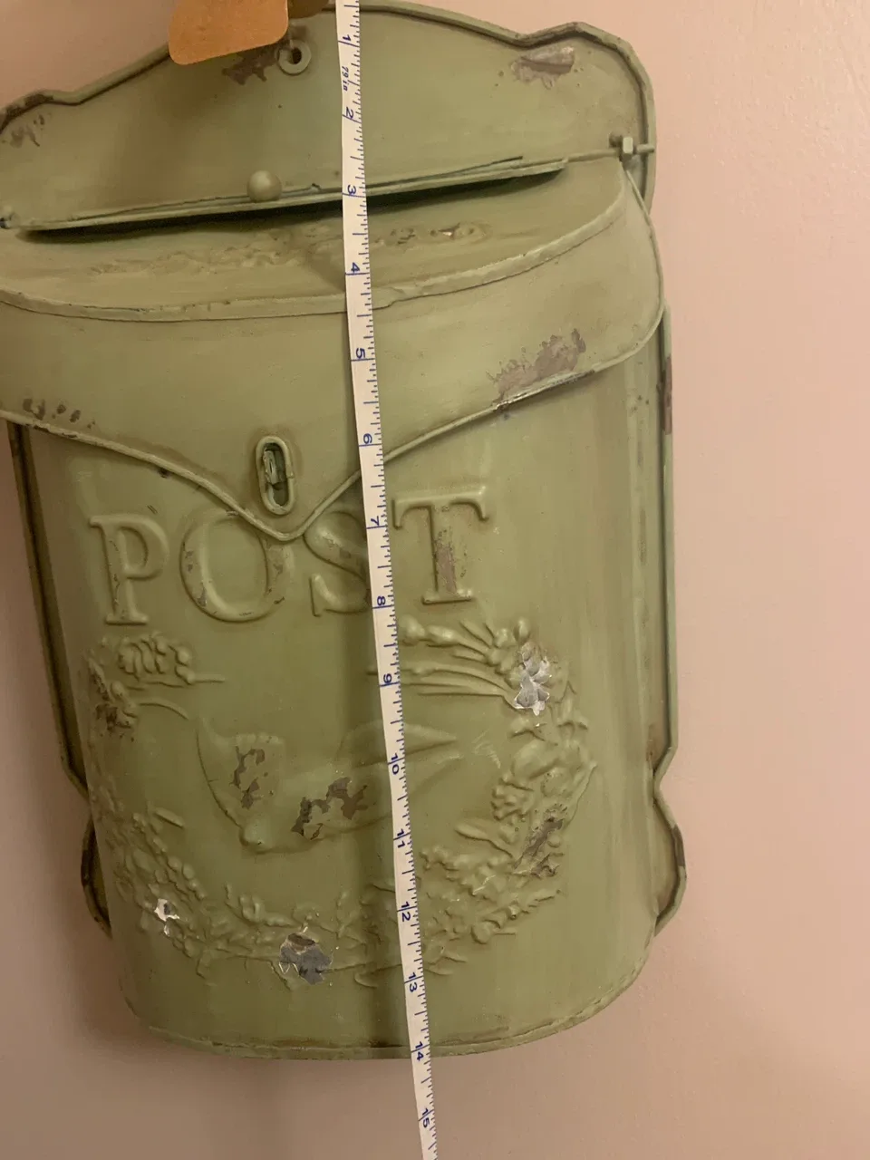 Decorative Green Metal "POST" Mailbox - photo 3