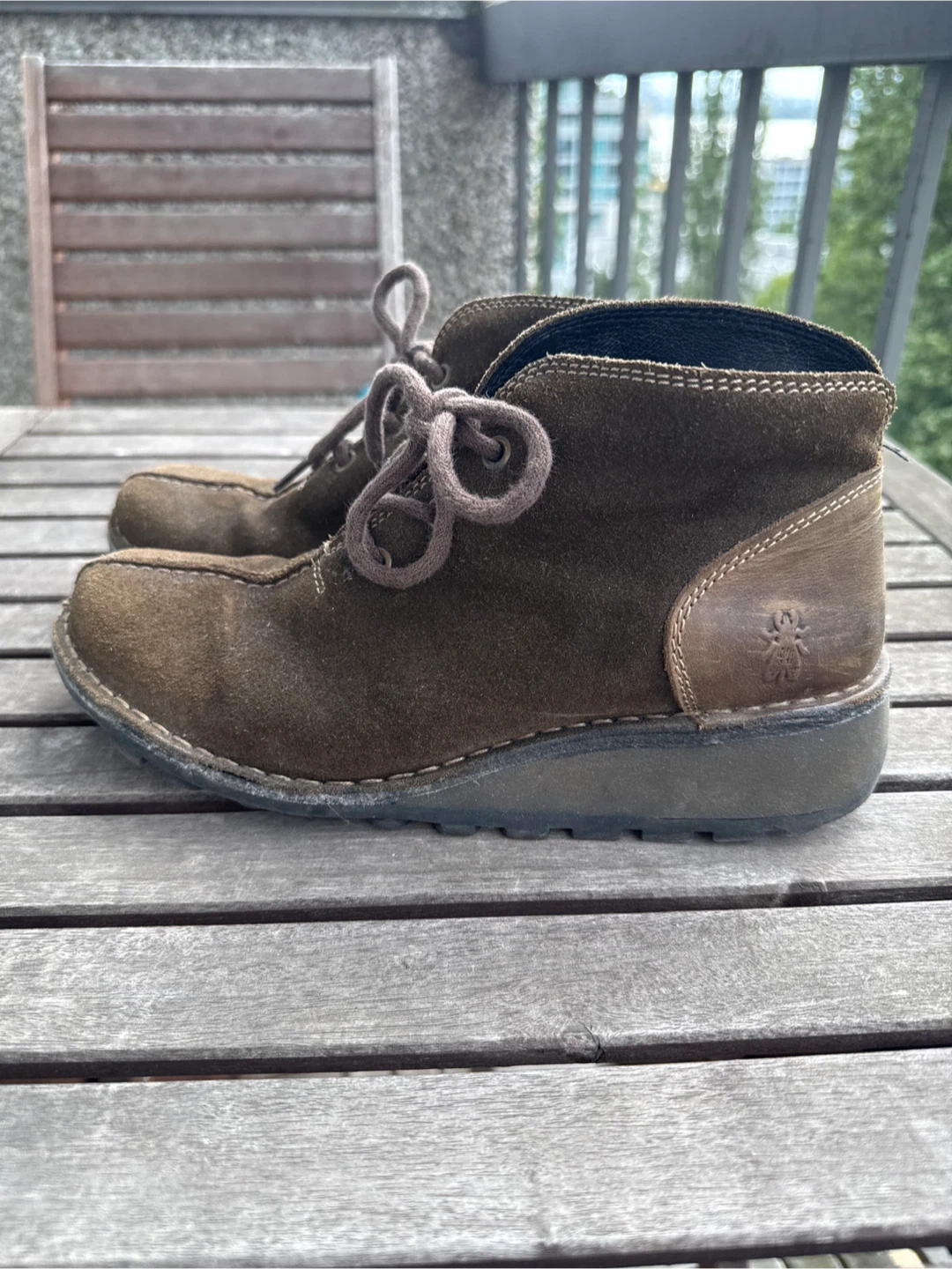 FLY LONDON Brown Suede Ankle Boots 38 snug fit