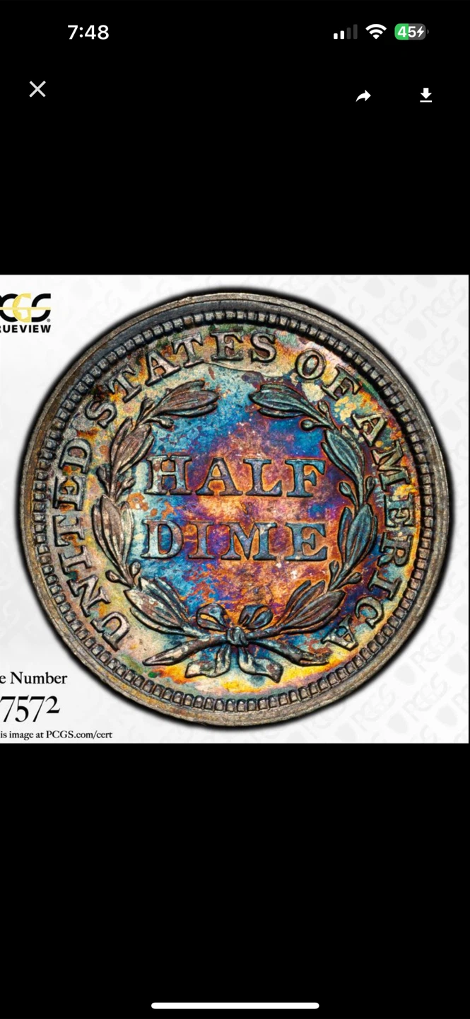 1858 Seated Liberty Half Dime PCGS MS64 - photo 5