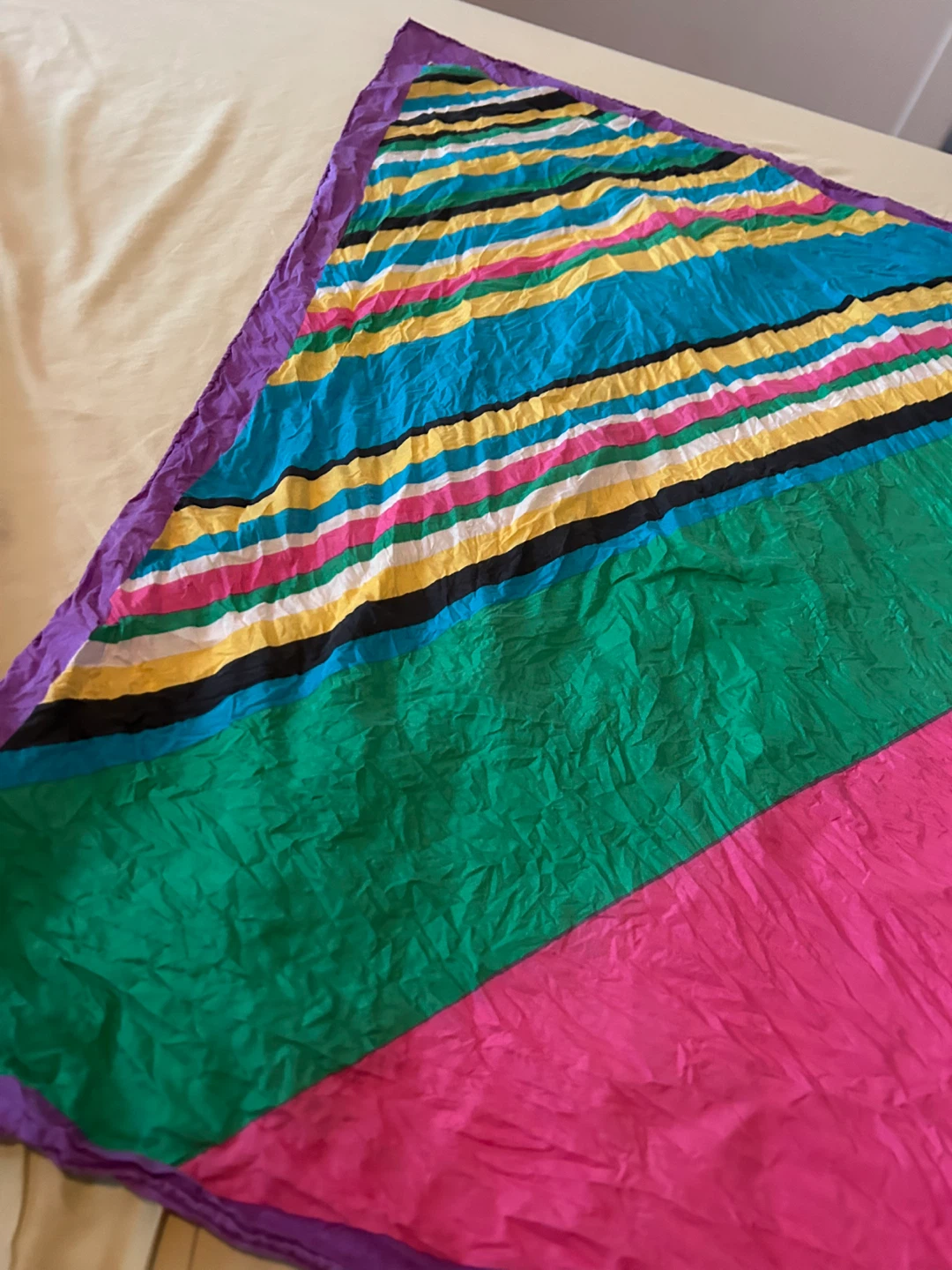 Vintage Geometric Striped Square Scarf - photo 2
