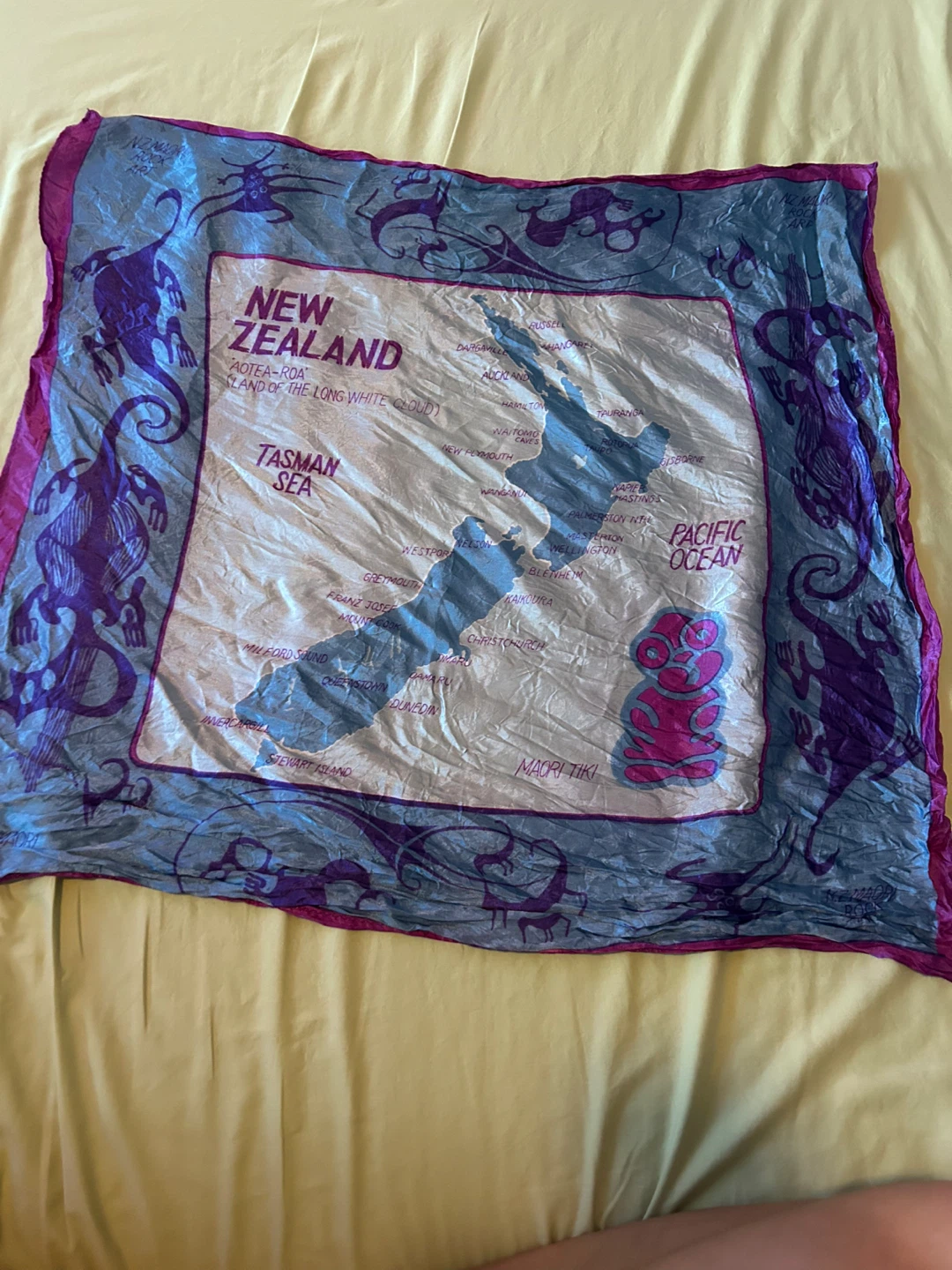Vintage New Zealand Map Scarf