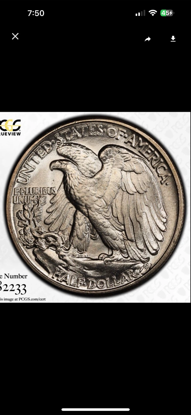 1941 Walking Liberty Half Dollar PCGS MS67 - photo 4