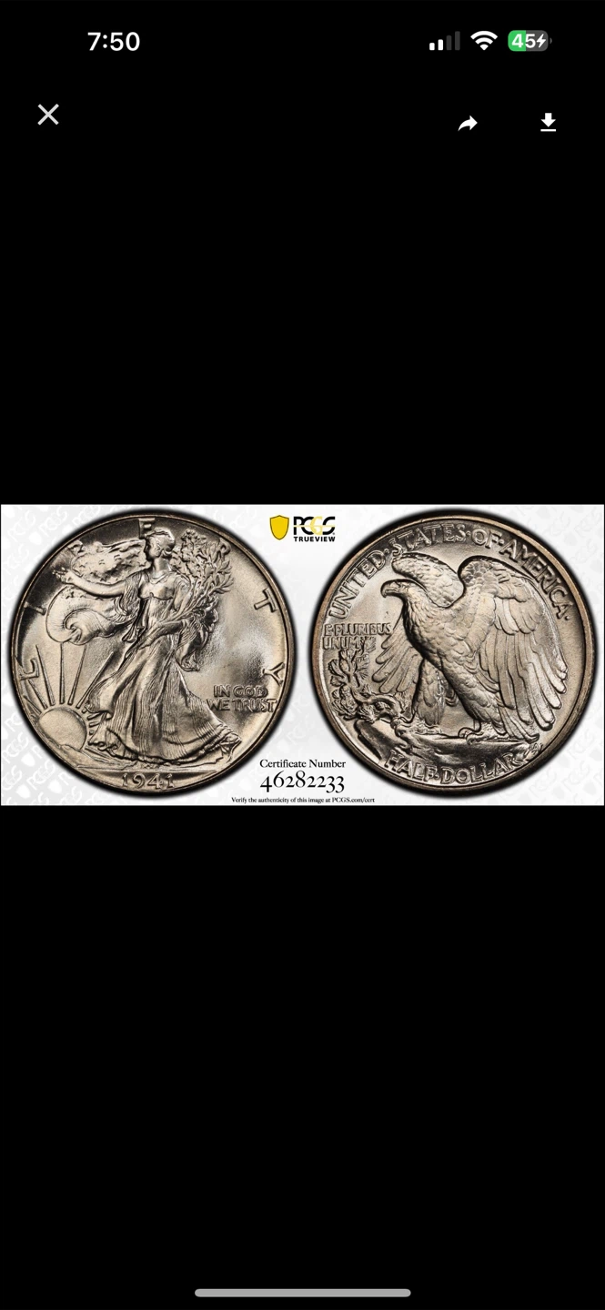 1941 Walking Liberty Half Dollar PCGS MS67 - photo 5