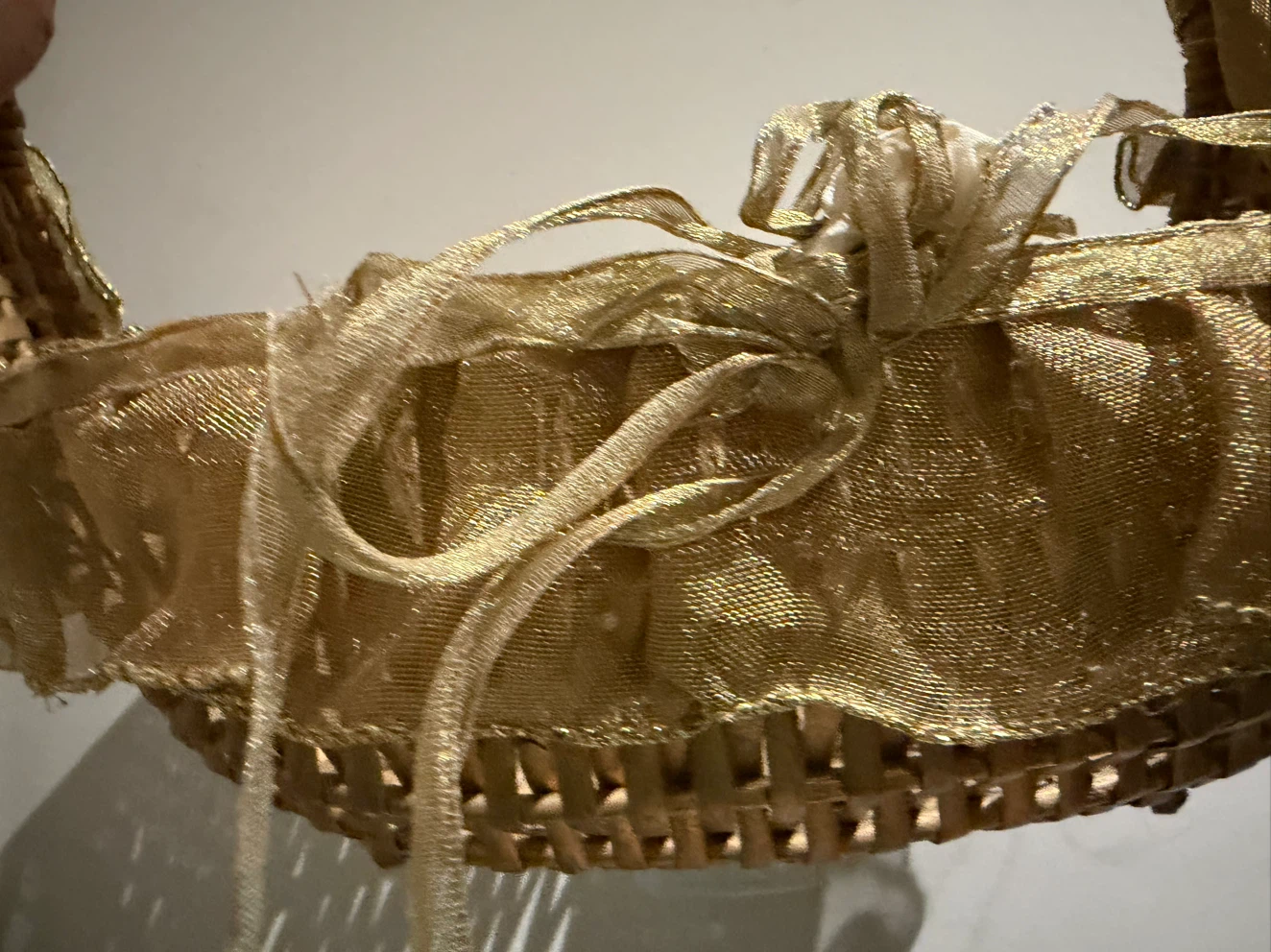 Decorative Woven Basket with Gold Ribbon - photo 3