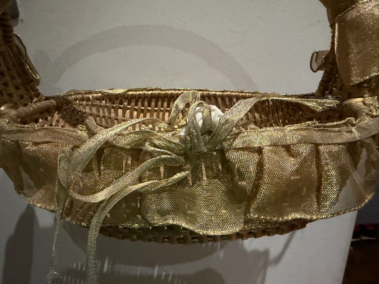 Decorative Woven Basket with Gold Ribbon - photo 4