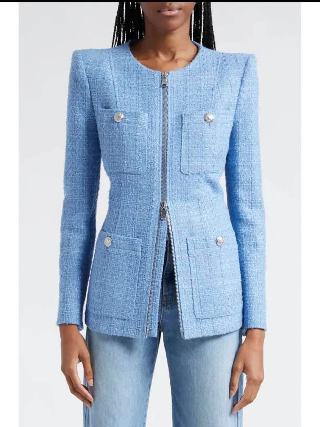 Veronica Beard Blue Tweed Blazer