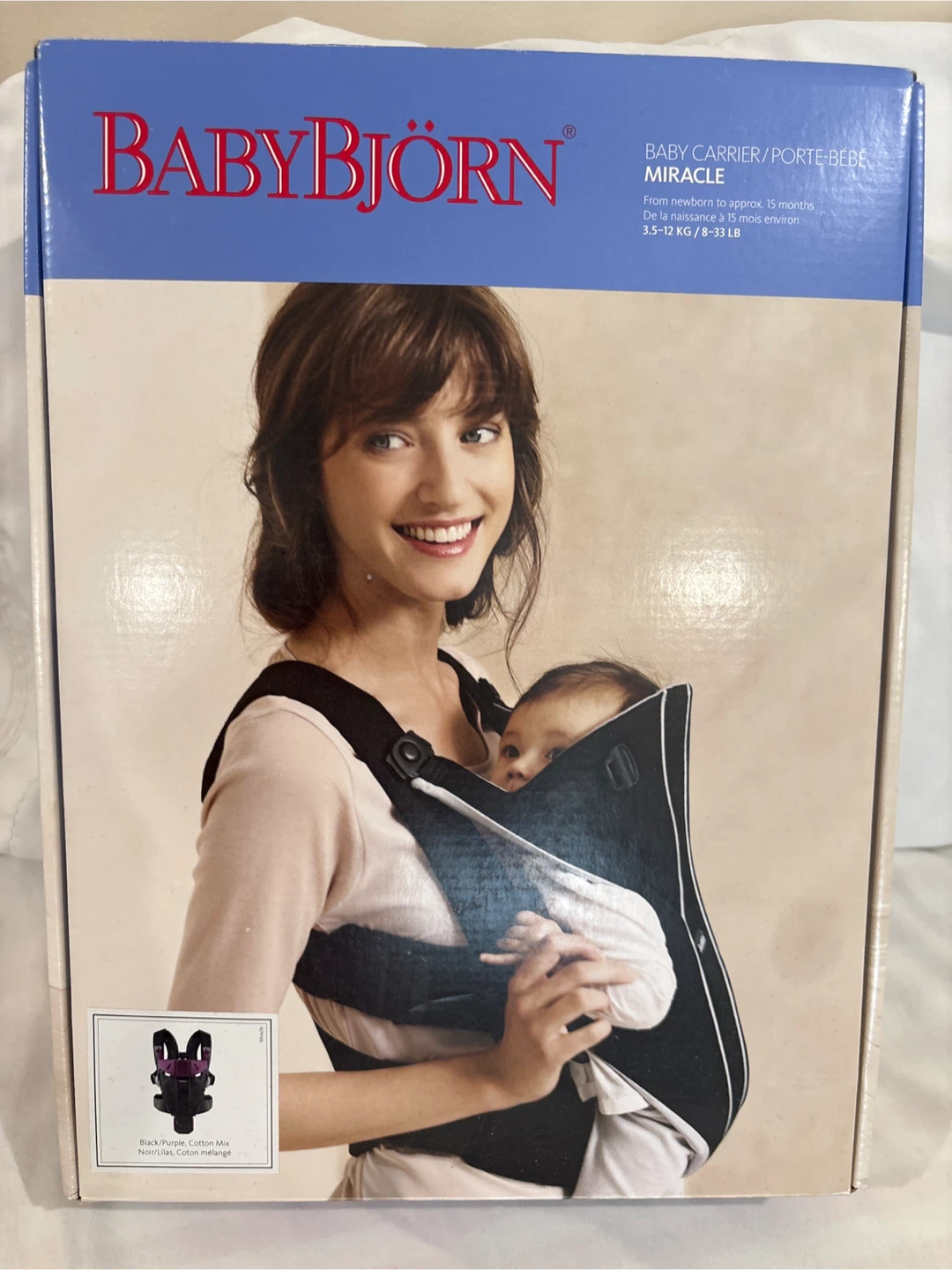 BabyBjörn Miracle Baby Carrier – Like New with Original Box