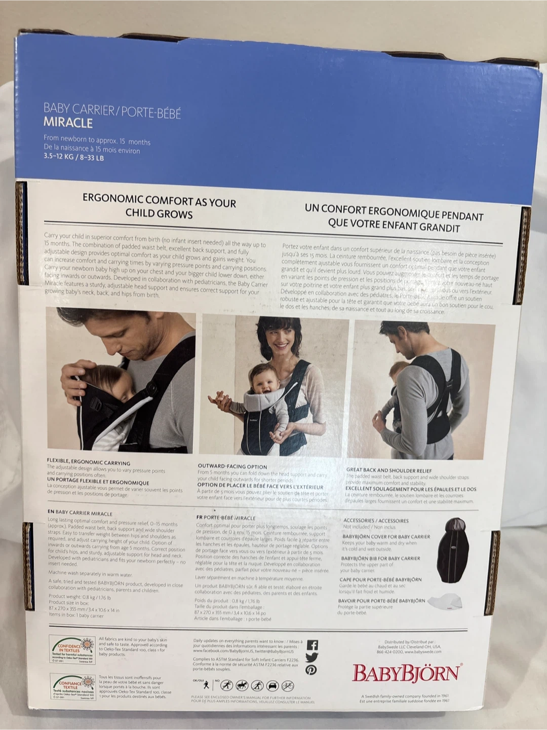 BabyBjörn Miracle Baby Carrier – Like New with Original Box - photo 2