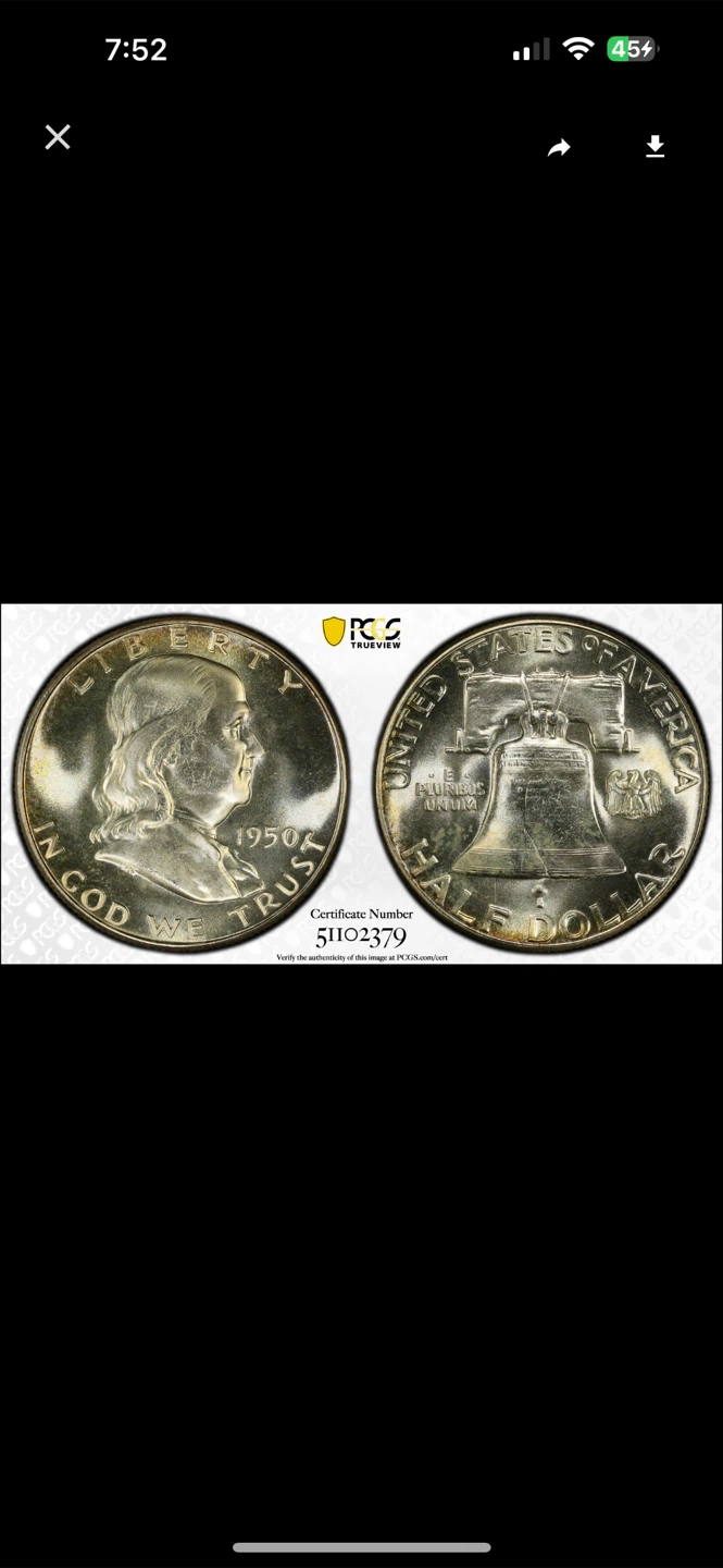 1950 Franklin Half Dollar PCGS PR65 - photo 5