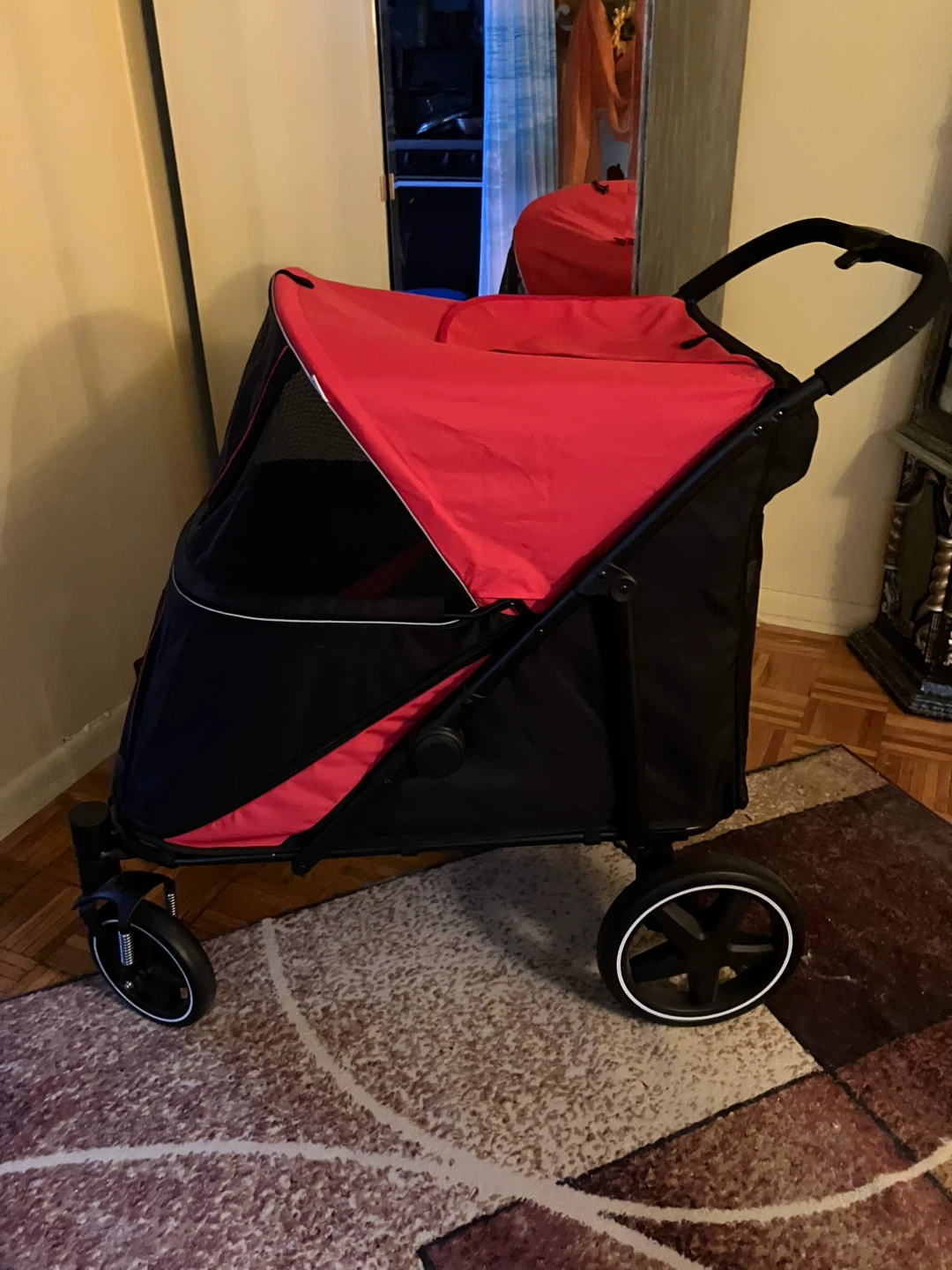 Black and Red Pet Stroller