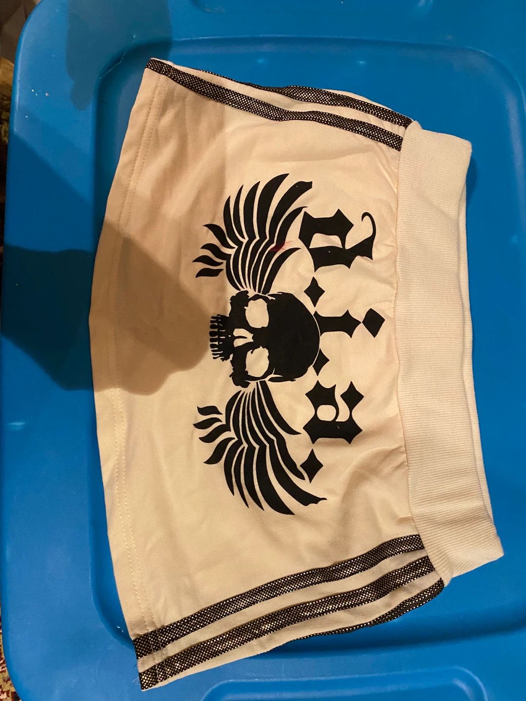 Cream Skull Graphic Mini Skirt