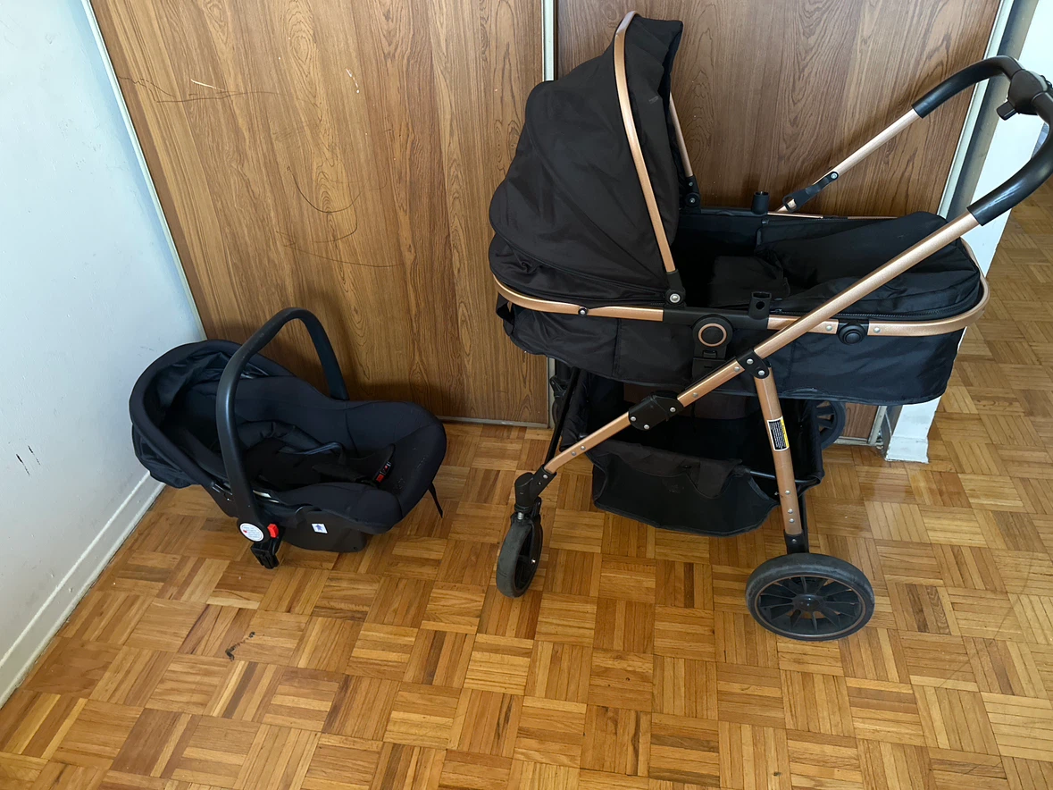 Black Stroller and Car Seat Combo