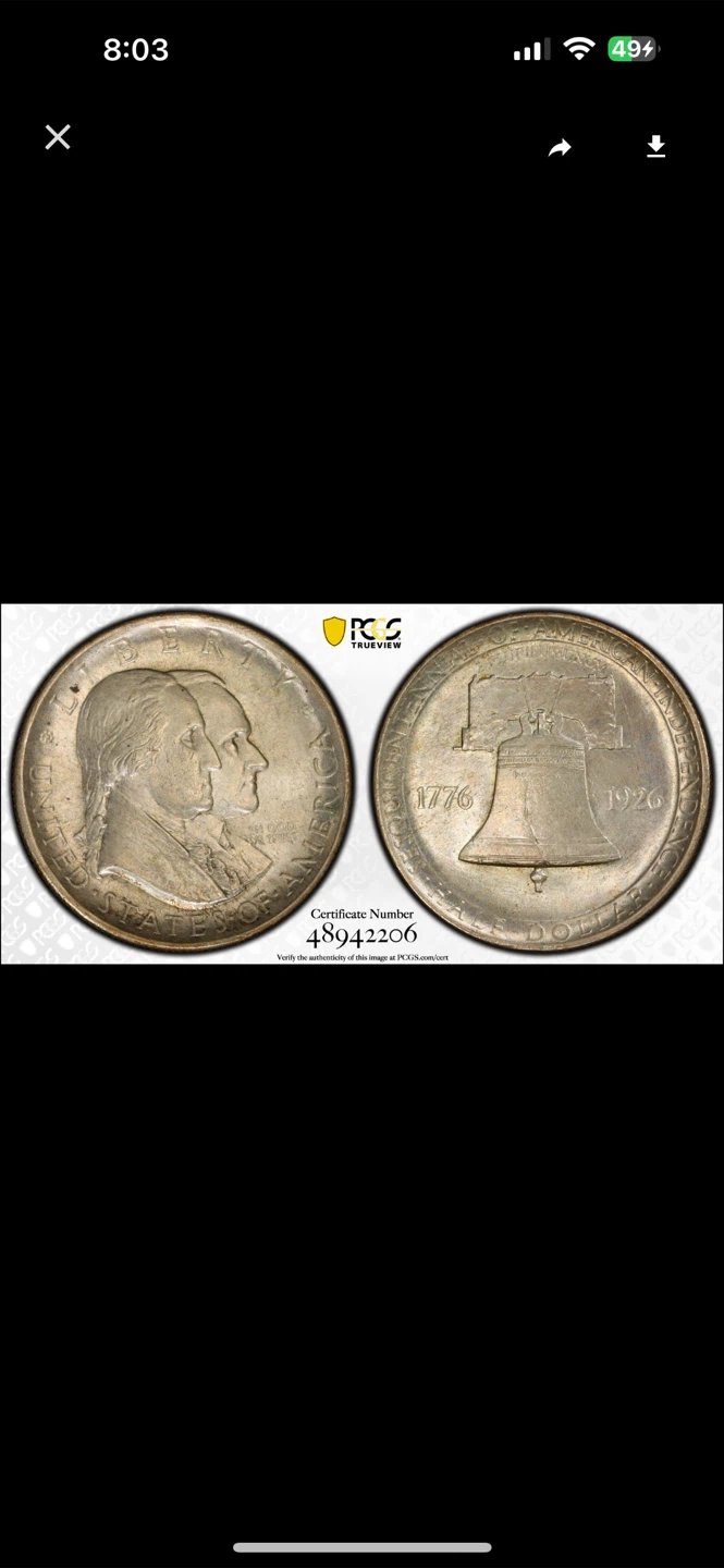 1926 PCGS MS64 Sesquicentennial 50c Coin - photo 5