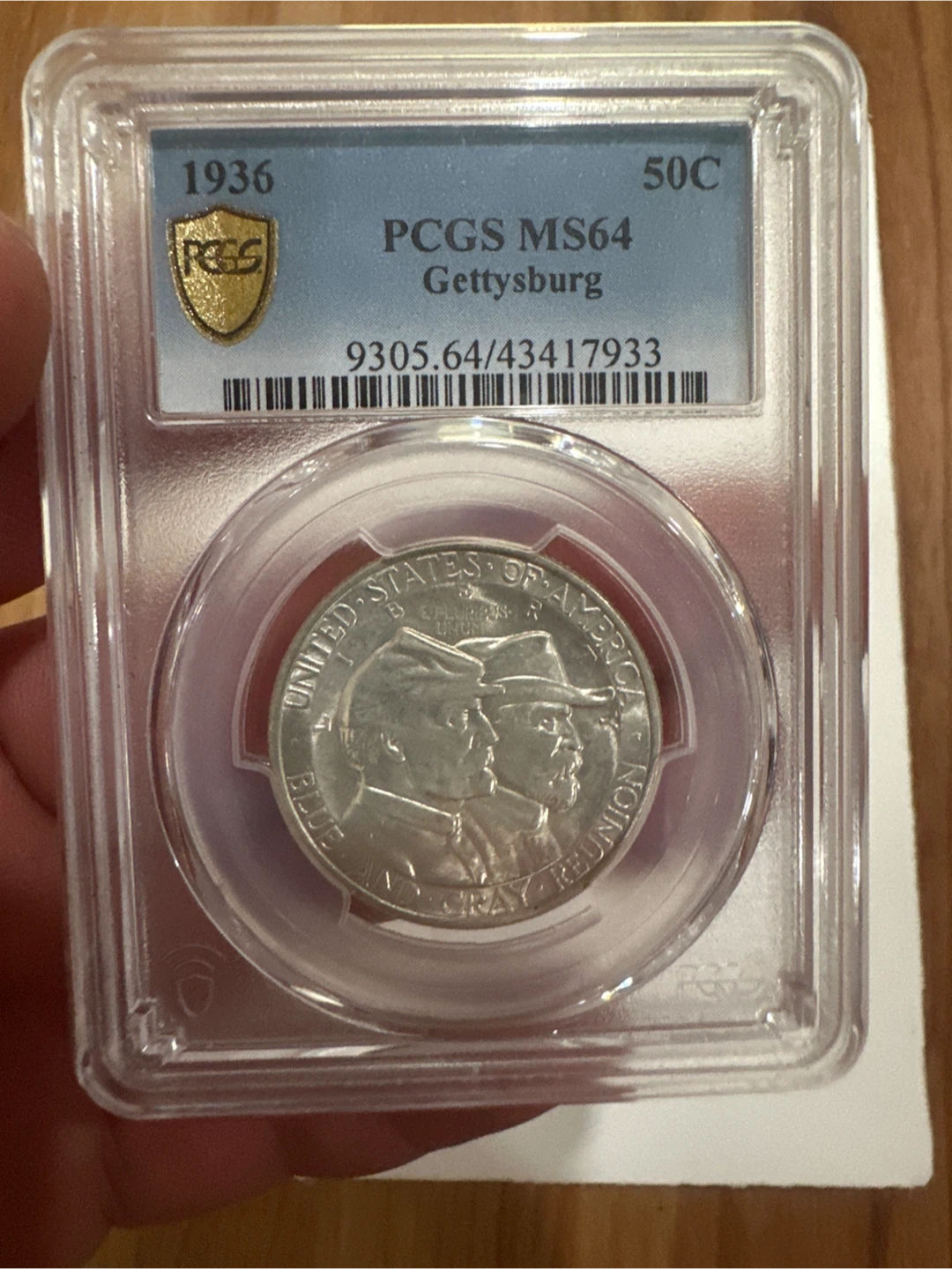 1936 PCGS MS64 Gettysburg Blue and Gray Reunion 50C Silver Coin