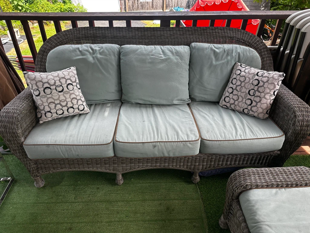 Wicker Patio Sofa with Cushions - photo 3