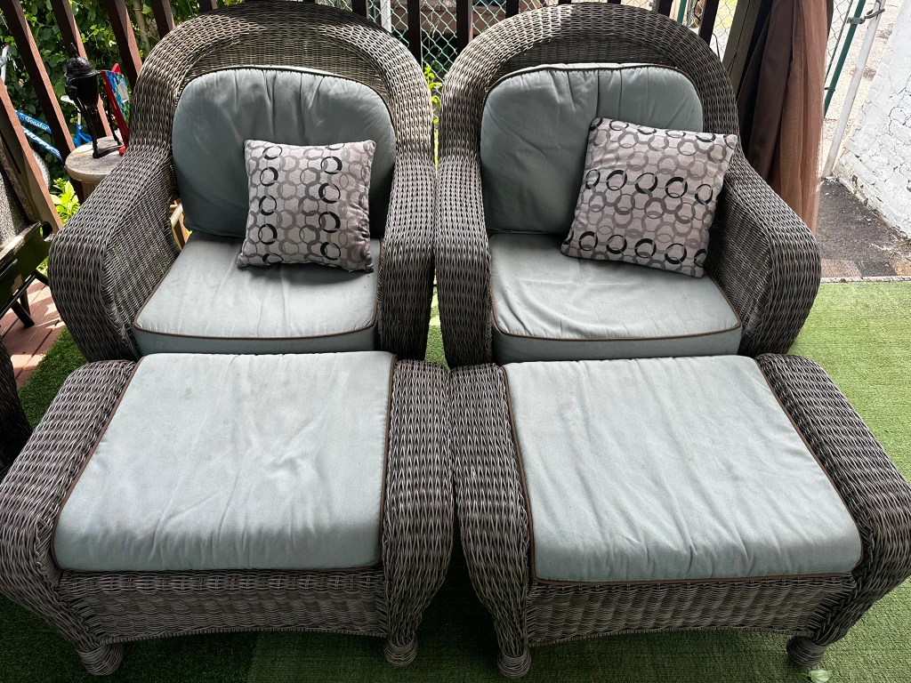 Wicker Patio Sofa with Cushions - photo 4