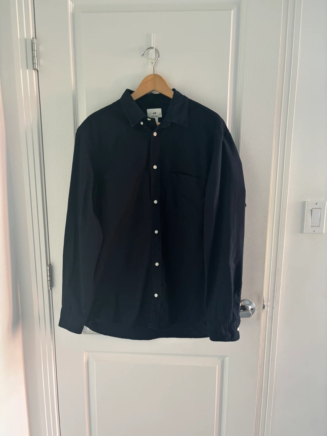 New H&M Regular Fit Oxford Shirt - Navy