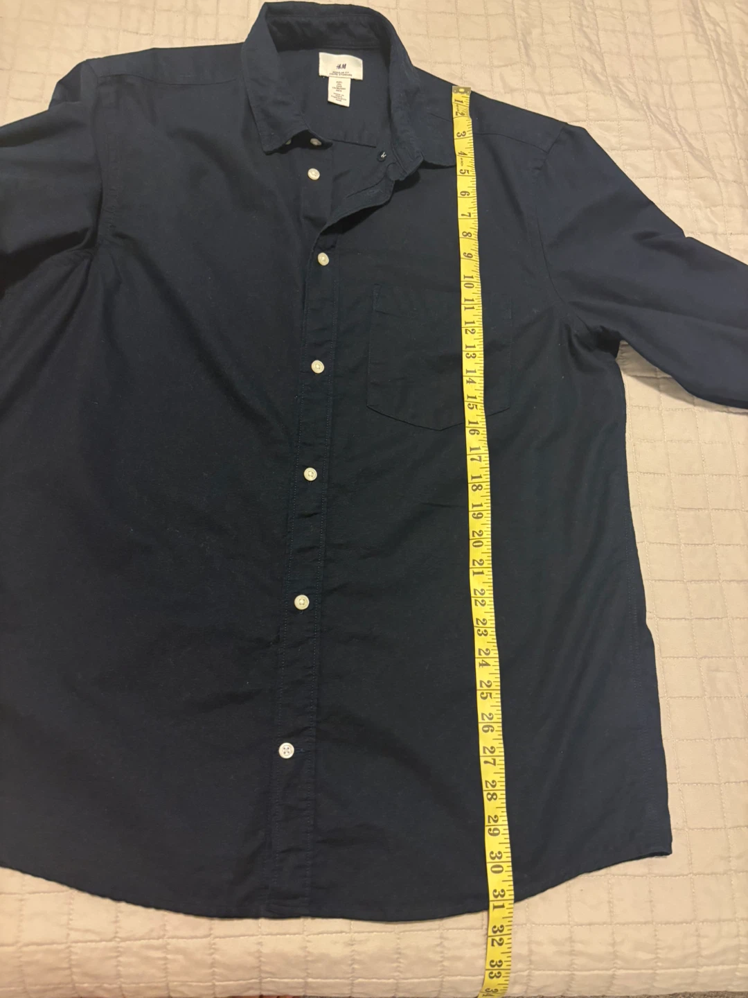 New H&M Regular Fit Oxford Shirt - Navy - photo 3