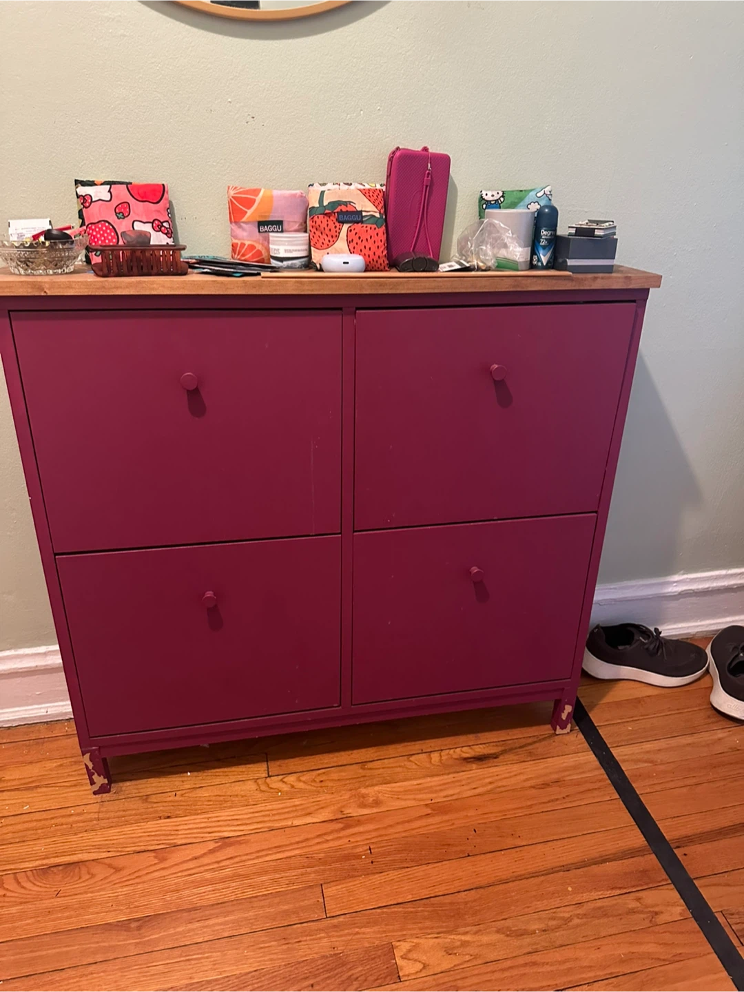 Purple Shoe Cabinet with 4 Drawers - photo 2