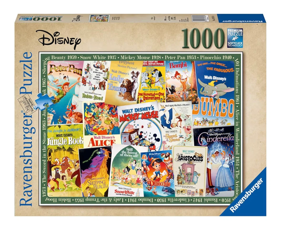 Ravensburger Disney Vintage Movie Posters 1000 Piece Puzzle