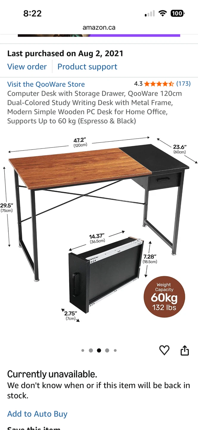 QooWare Computer Desk with Storage Drawer - photo 4
