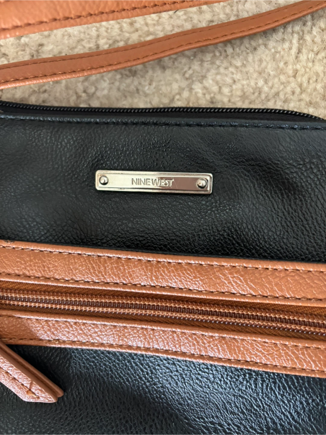 Nine West “Levona” Black Crossbody Bag with Tan Accents - photo 4