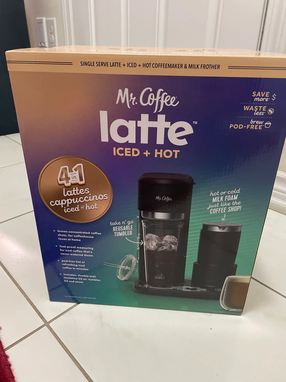 Mr. Coffee Latte Iced + Hot Coffeemaker & Milk Frother