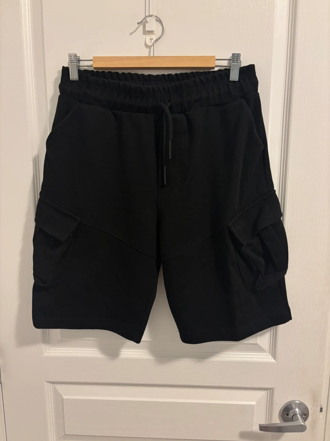Black Cargo Shorts. T-shirt as a gift.