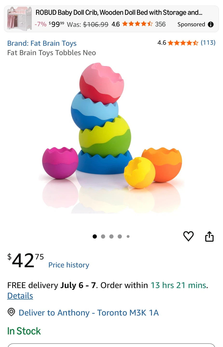 Fat Brain Toys Tobbles Neo Stacking Spheres - photo 2