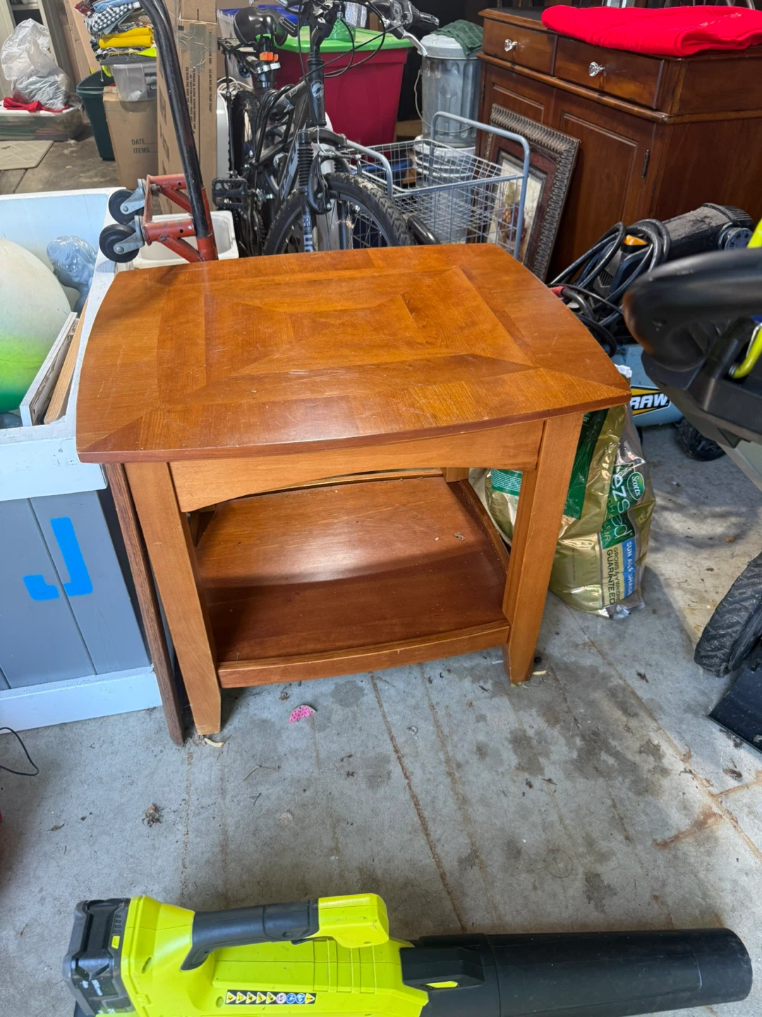 Wooden End Table with Shelf