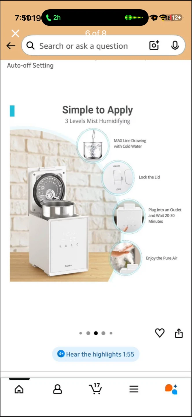 Livatro 3L White Humidifier - photo 5
