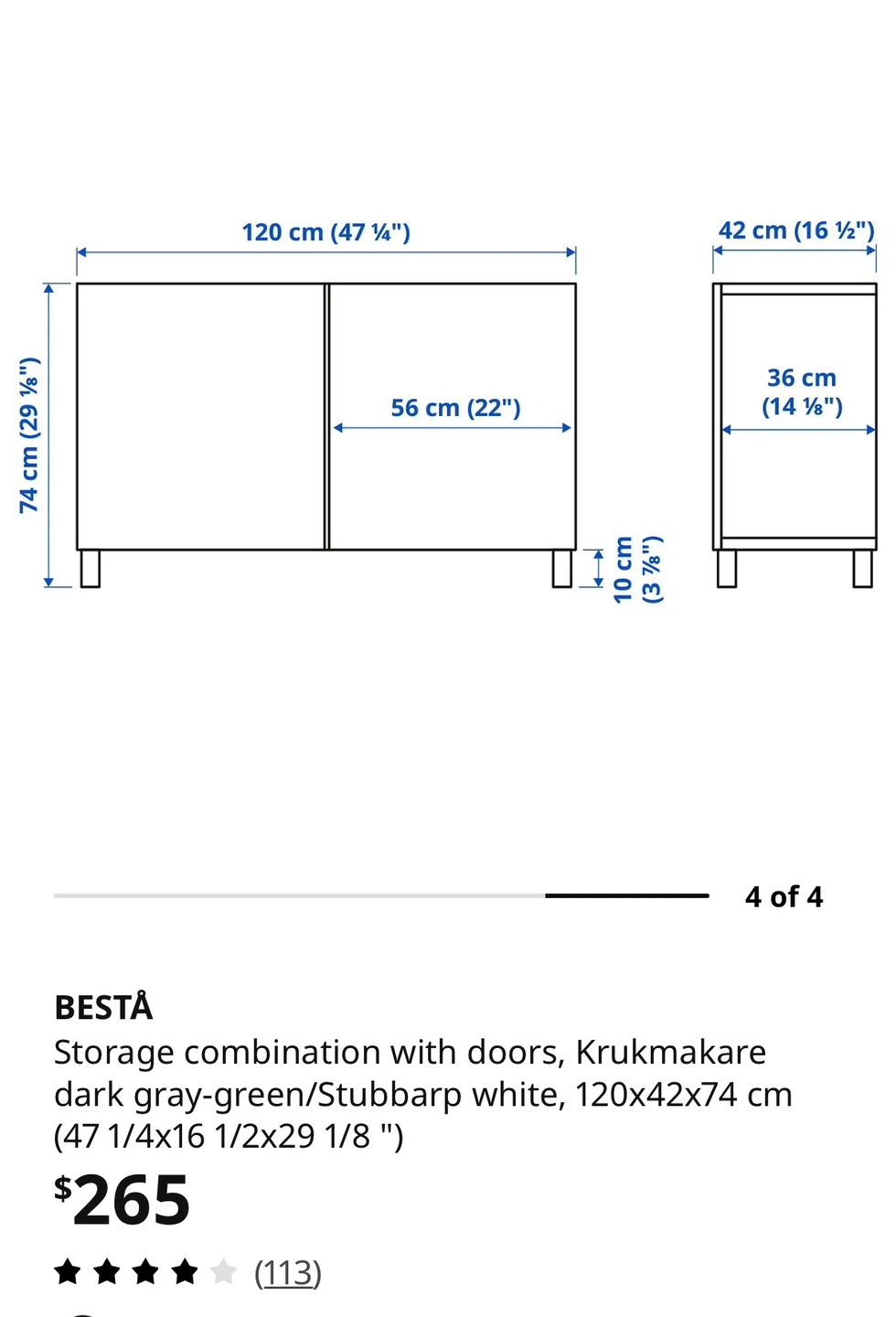 IKEA BESTA TV stand with storage - photo 3
