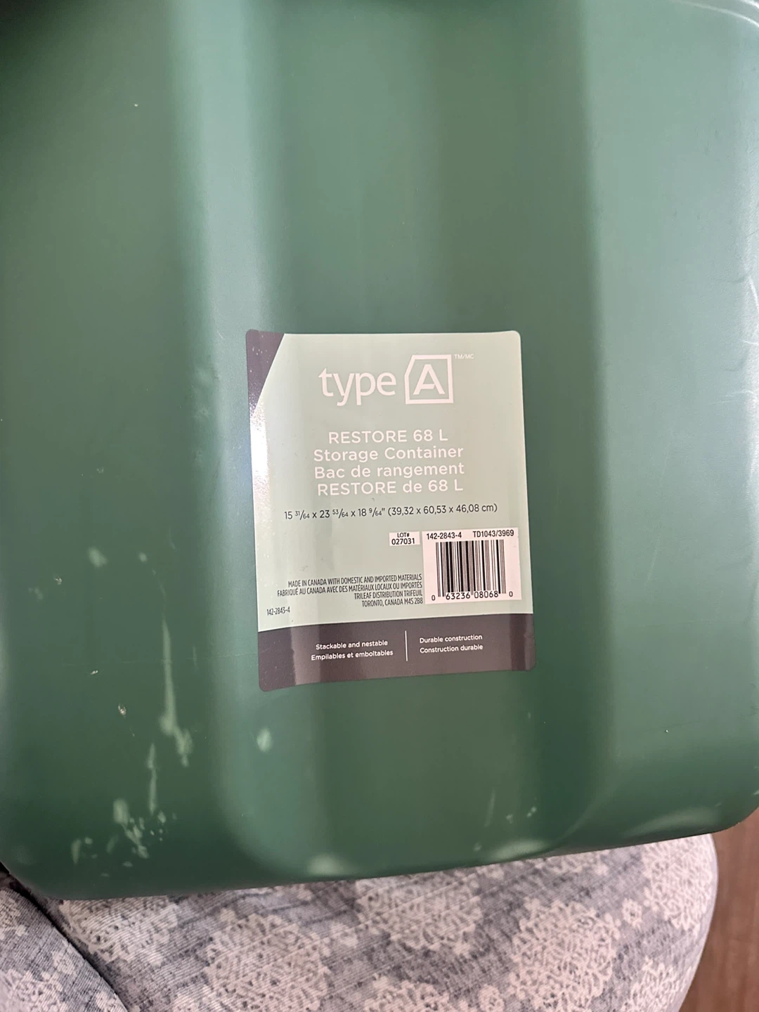 Type A RESTORE 68 L Storage Container - photo 2