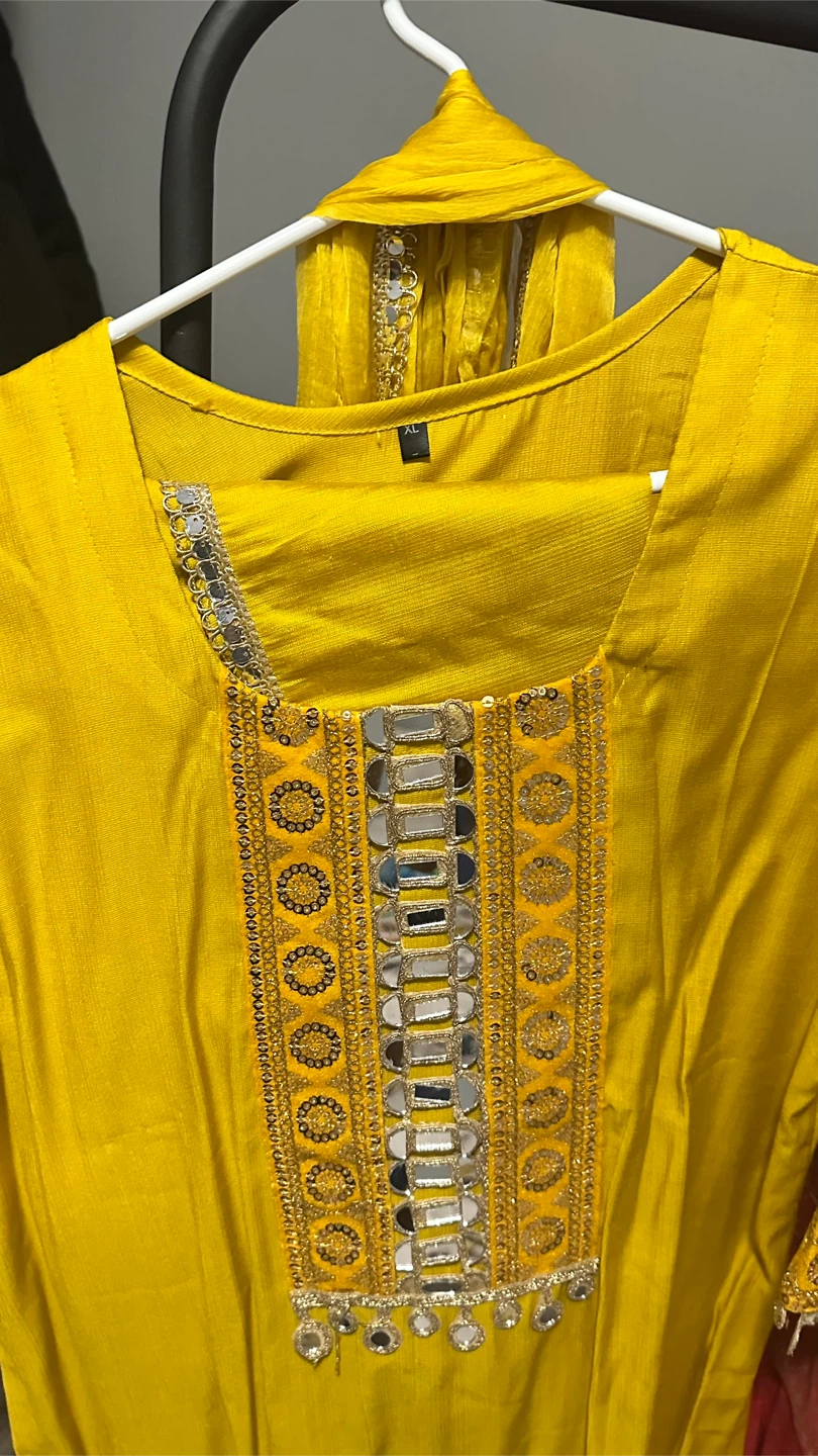 Yellow Kurta with dhoti and dupatta - photo 2