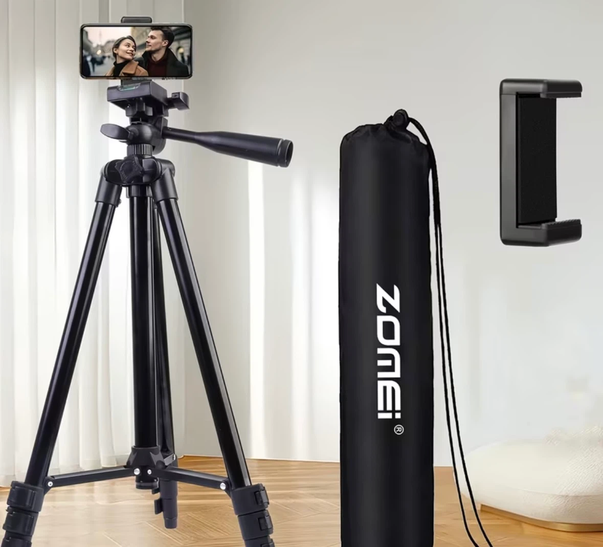 New ZOMEI 50.6” Aluminum Phone Tripod with Carry Bag - photo 4