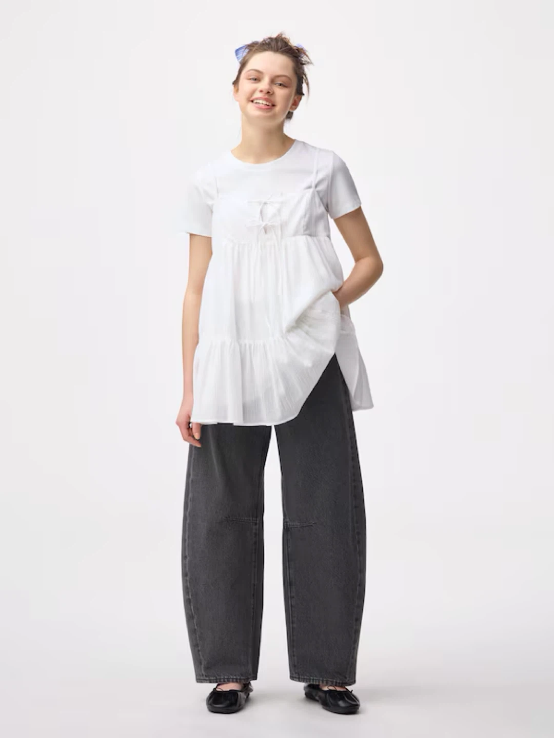 GU Barrel Leg Jeans - Dark Grey - Small - photo 2