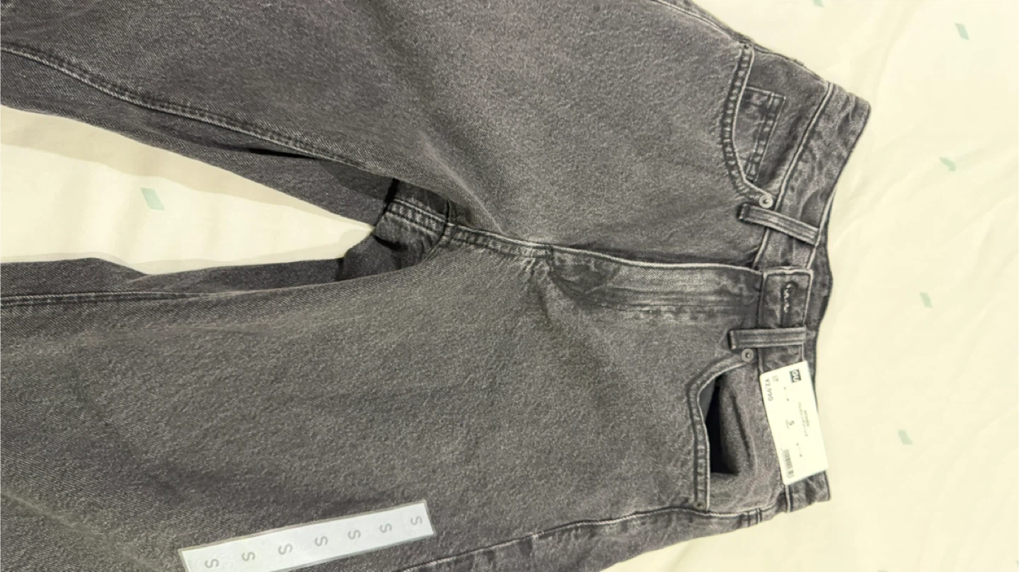 GU Barrel Leg Jeans - Dark Grey - Small