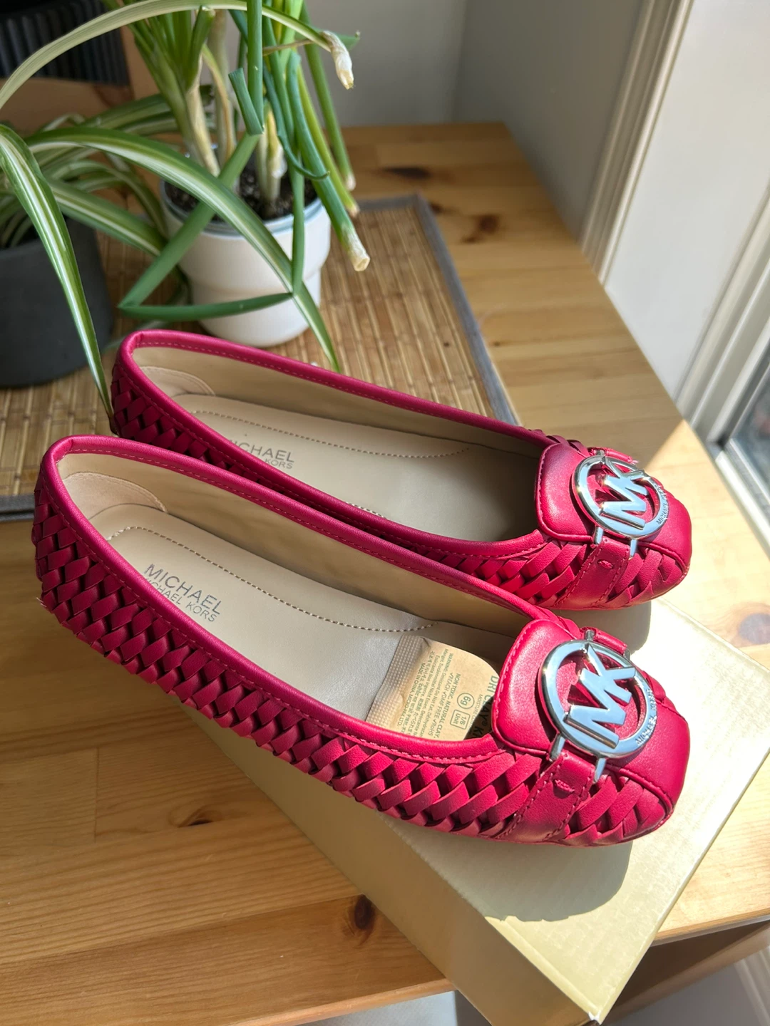 Michael Kors Pink Woven Ballet Flats