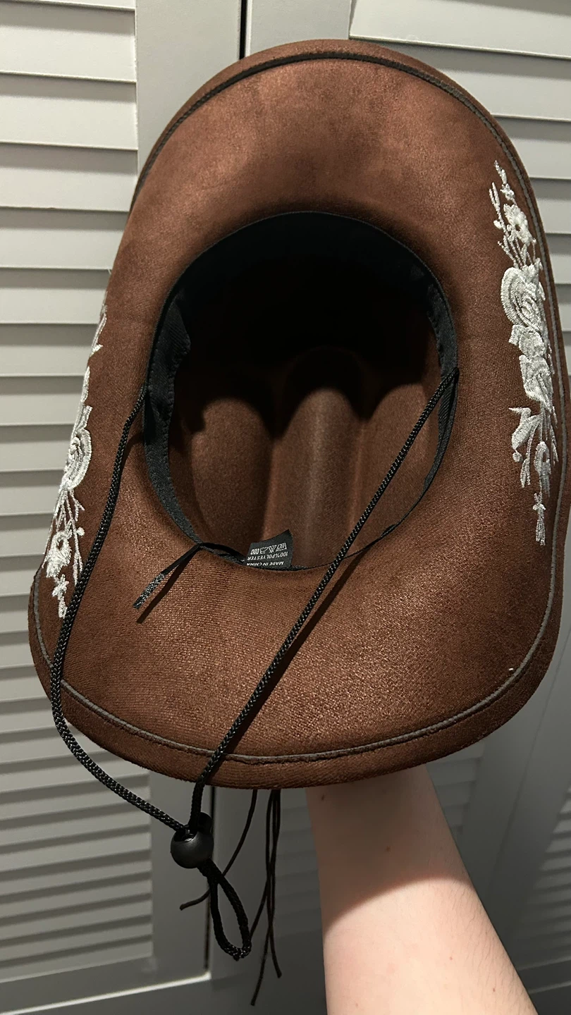 Brown Cowboy Hat with Studs and Bull Skull - photo 3
