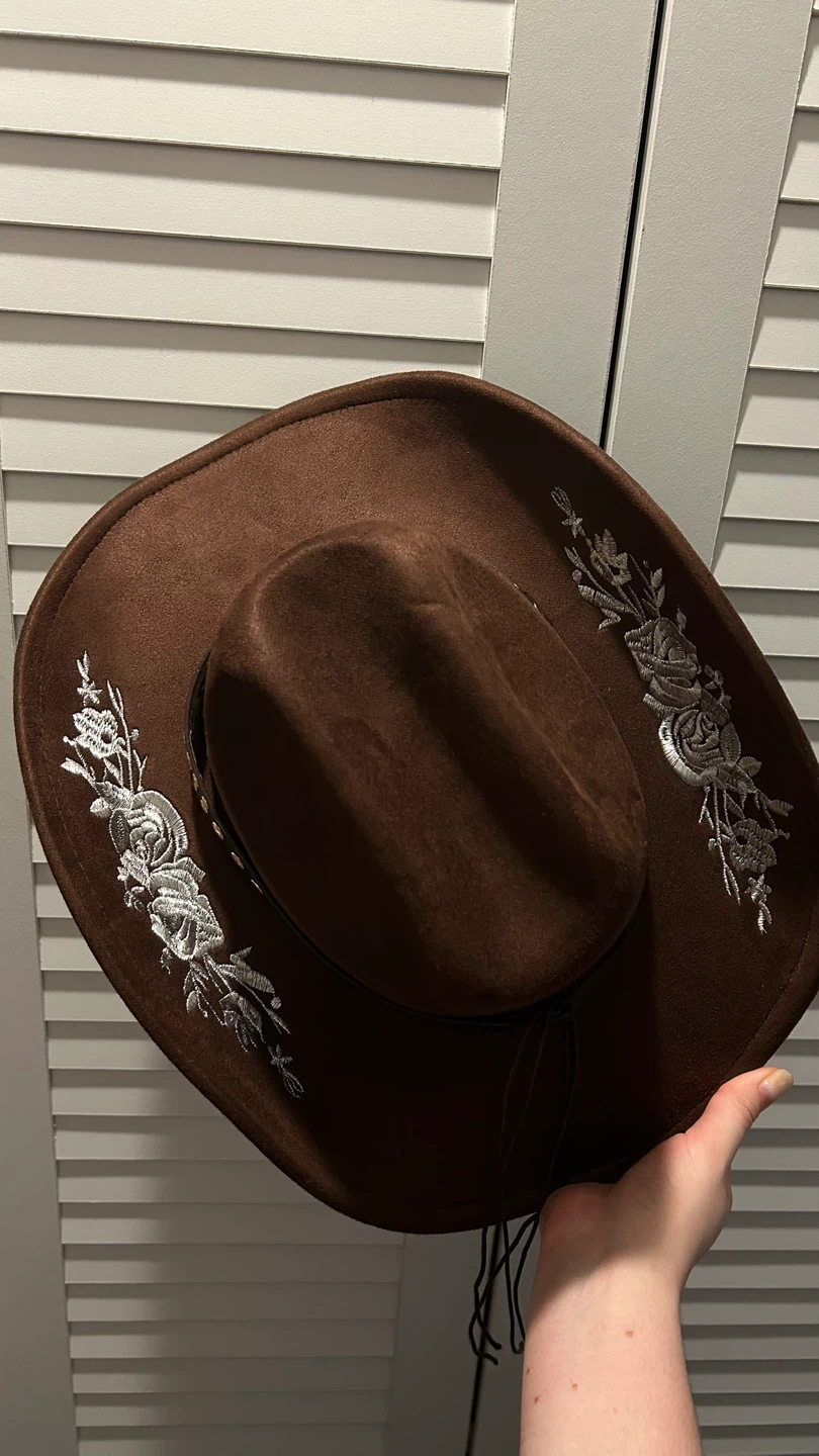 Brown Cowboy Hat with Studs and Bull Skull - photo 4