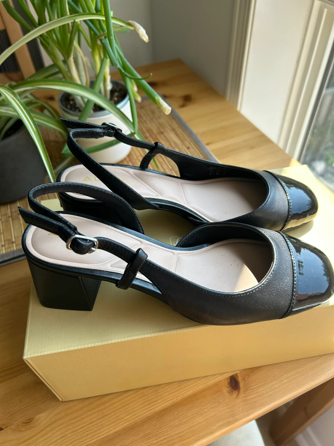 Aldo Black Slingback Heels